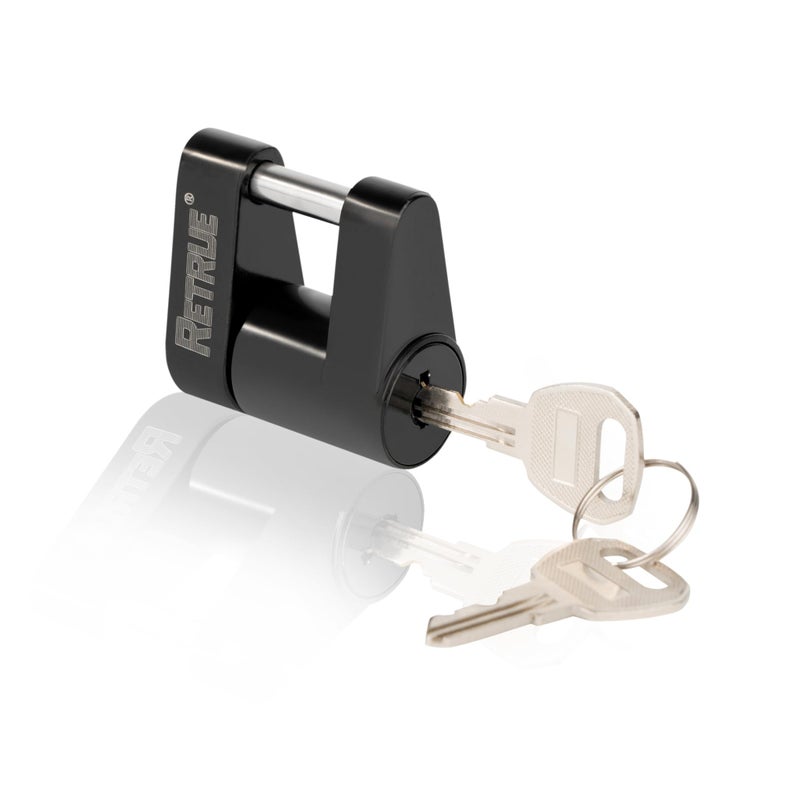 RETRUE Trailer Tongue Coupler Lock  Trailer Hitch Lock Dia 1/4 Inch  3/4 Inch Span for Tow Boat RV Truck Car's Coupler  Black - Image 1